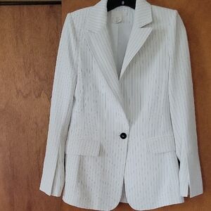 H&M White Tailored Blazer with Notched Lapels